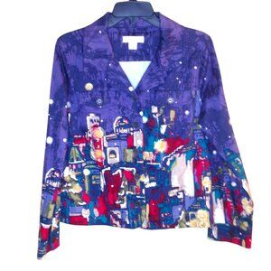 Christopher & Banks Artsy Print Jacket Small